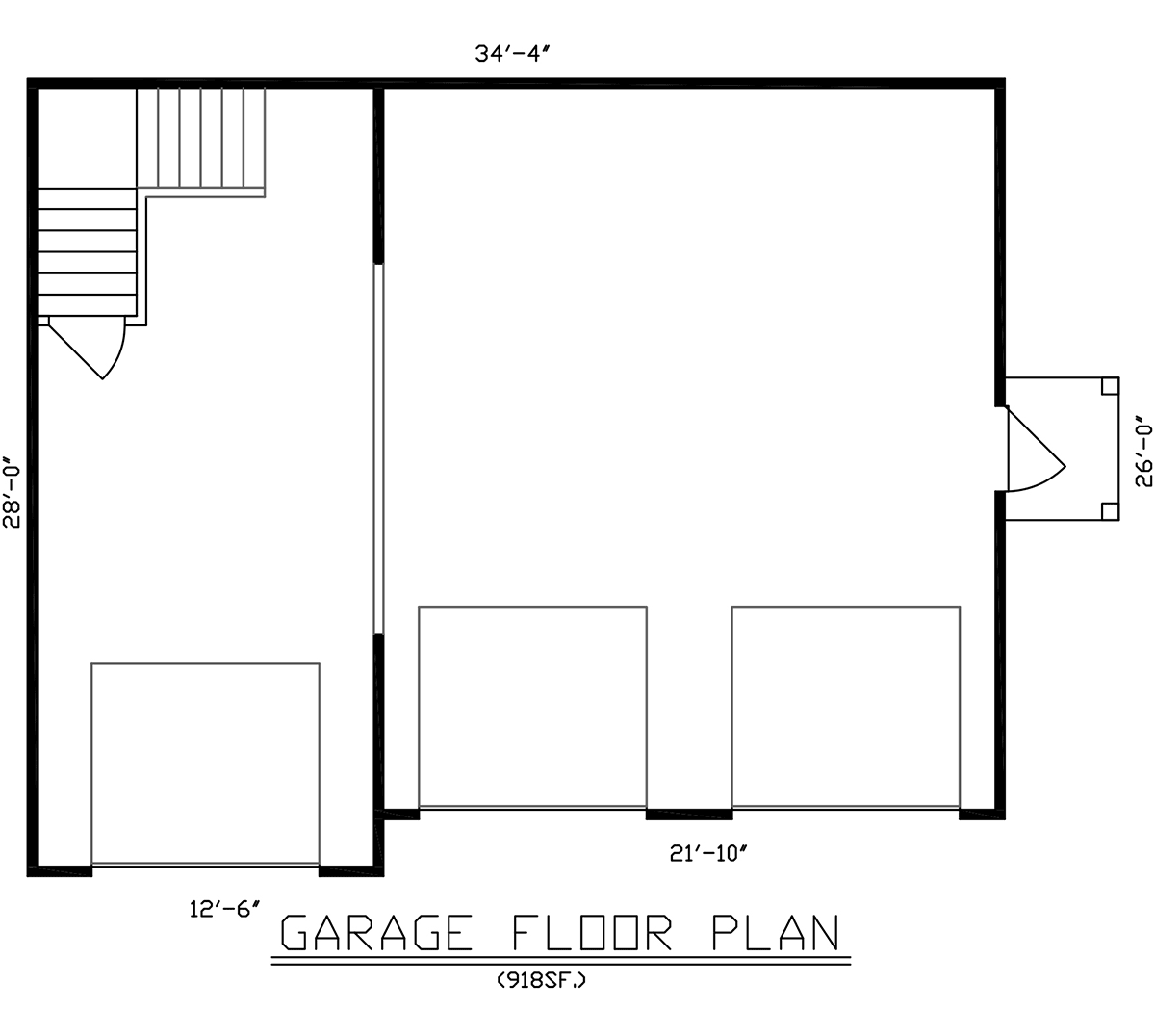 Garage Plan 43401 - 3 Car Garage Level One