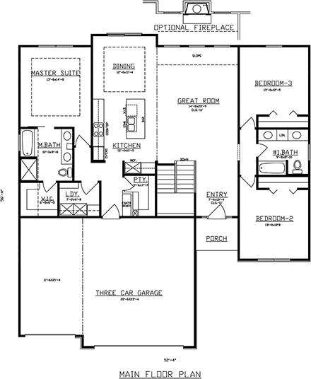 House Plan 43408 First Level Plan