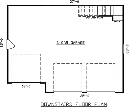 Garage Plan 43411 - 3 Car Garage Apartment First Level Plan