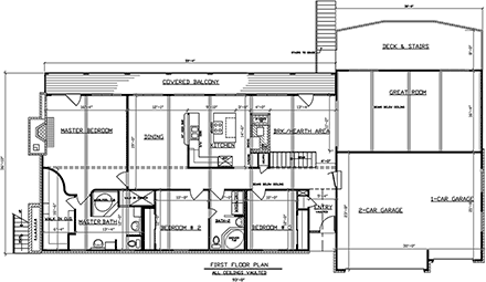 House Plan 43414 First Level Plan