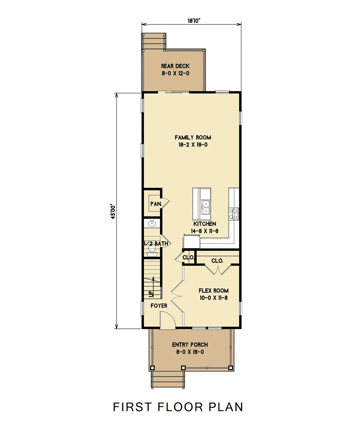 Colonial Narrow Lot Traditional Level One of Plan 43502