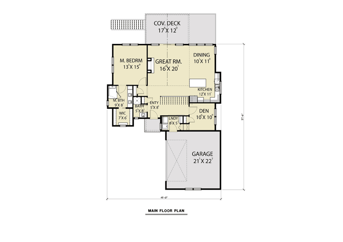 Plan 43601 | Craftsman Style with 3 Bed, 3 Bath, 2 Car Garage