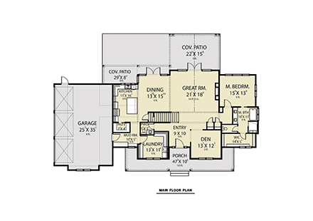 House Plan 43611 First Level Plan