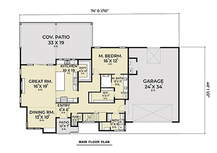 House Plan 43615 First Level Plan