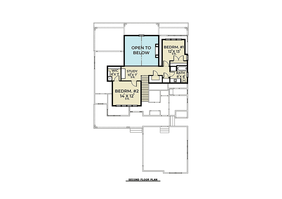 Cabin Craftsman Level Two of Plan 43618