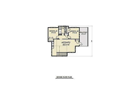 House Plan 43619 Second Level Plan