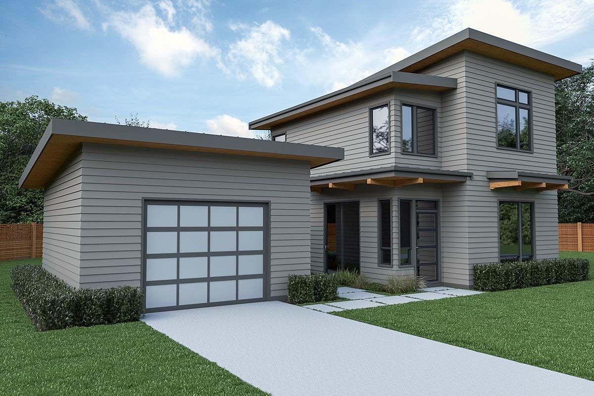 Contemporary Plan with 1039 Sq. Ft., 2 Bedrooms, 3 Bathrooms, 1 Car Garage Picture 3