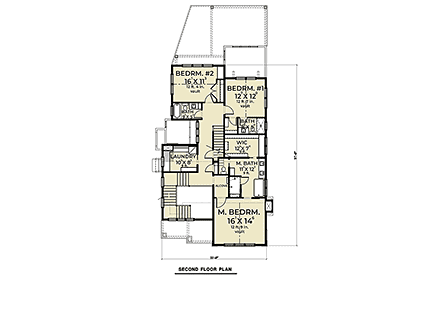 House Plan 43628 Second Level Plan