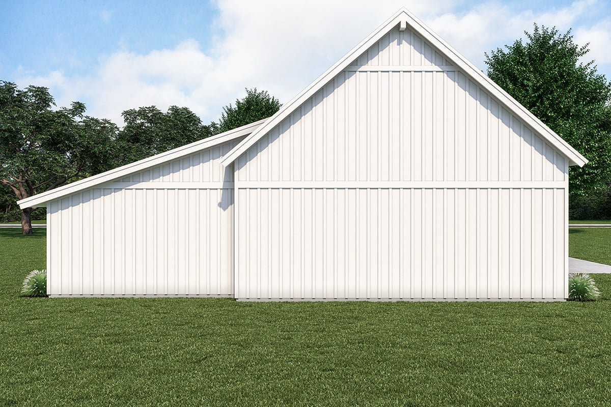 Barndominium Plan with 612 Sq. Ft., 1 Bedrooms, 1 Bathrooms, 2 Car Garage Rear Elevation