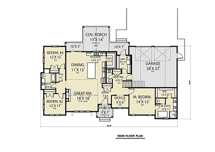 House Plan 43638 First Level Plan
