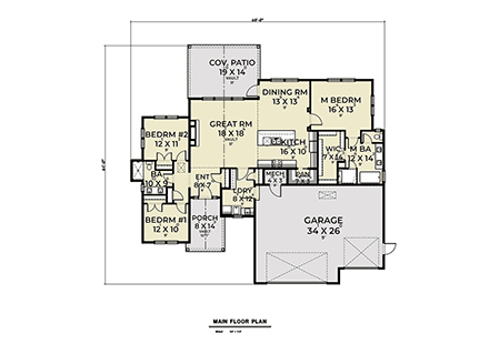 House Plan 43653 First Level Plan