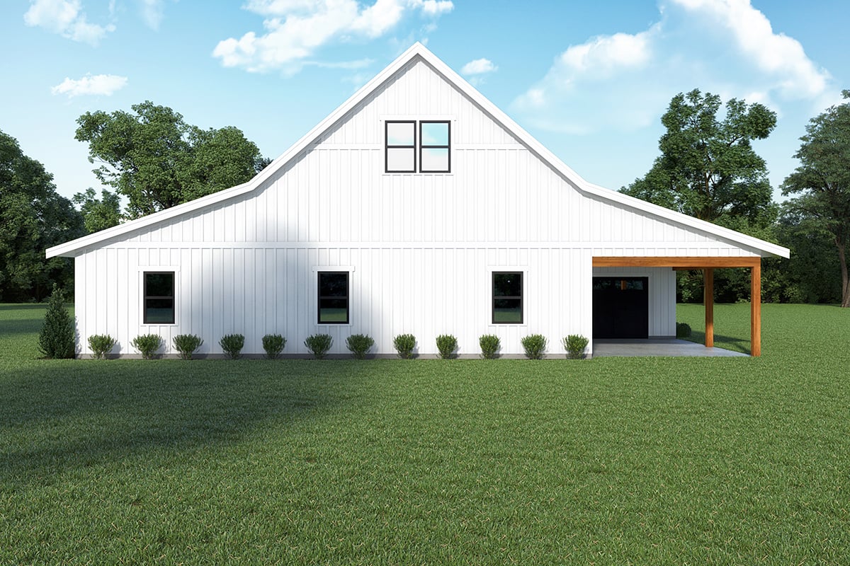 Barndominium Rear Elevation of Plan 43654