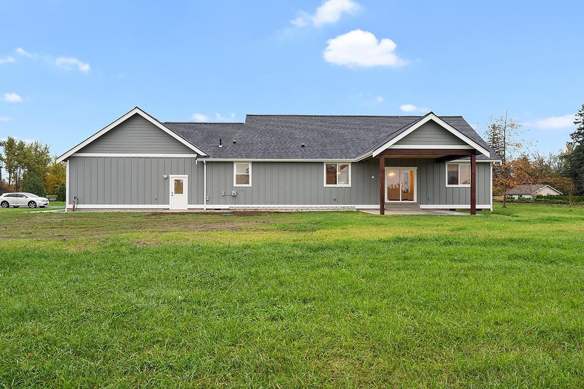 Country Farmhouse Ranch Rear Elevation of Plan 43657