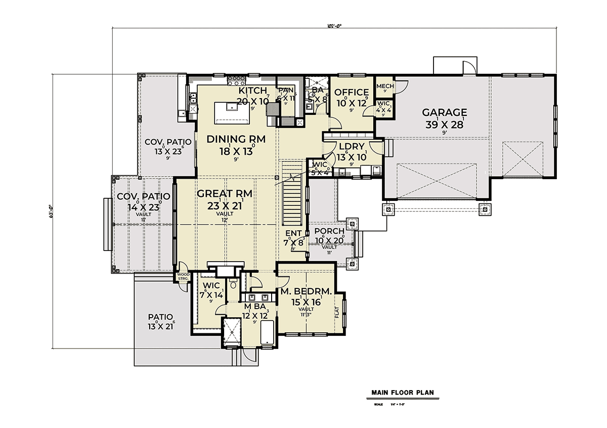 Craftsman Traditional Level One of Plan 43658