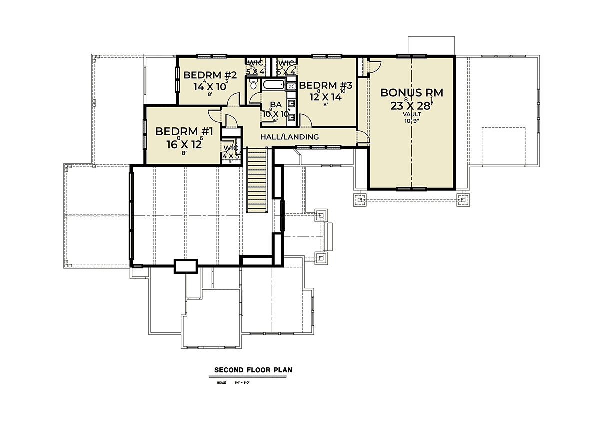 Craftsman Traditional Level Two of Plan 43658