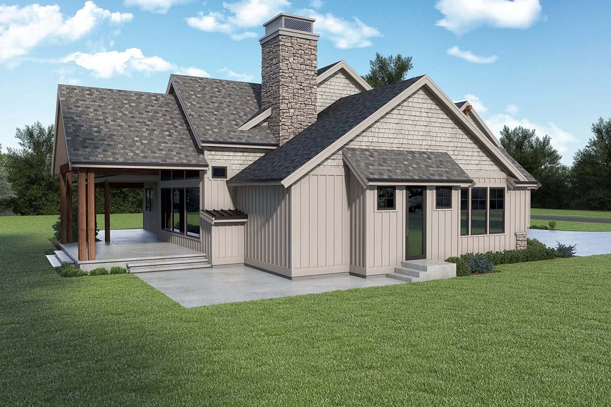 Craftsman, Traditional Plan with 3843 Sq. Ft., 4 Bedrooms, 3 Bathrooms, 3 Car Garage Picture 3