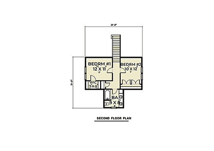 House Plan 43659 Second Level Plan