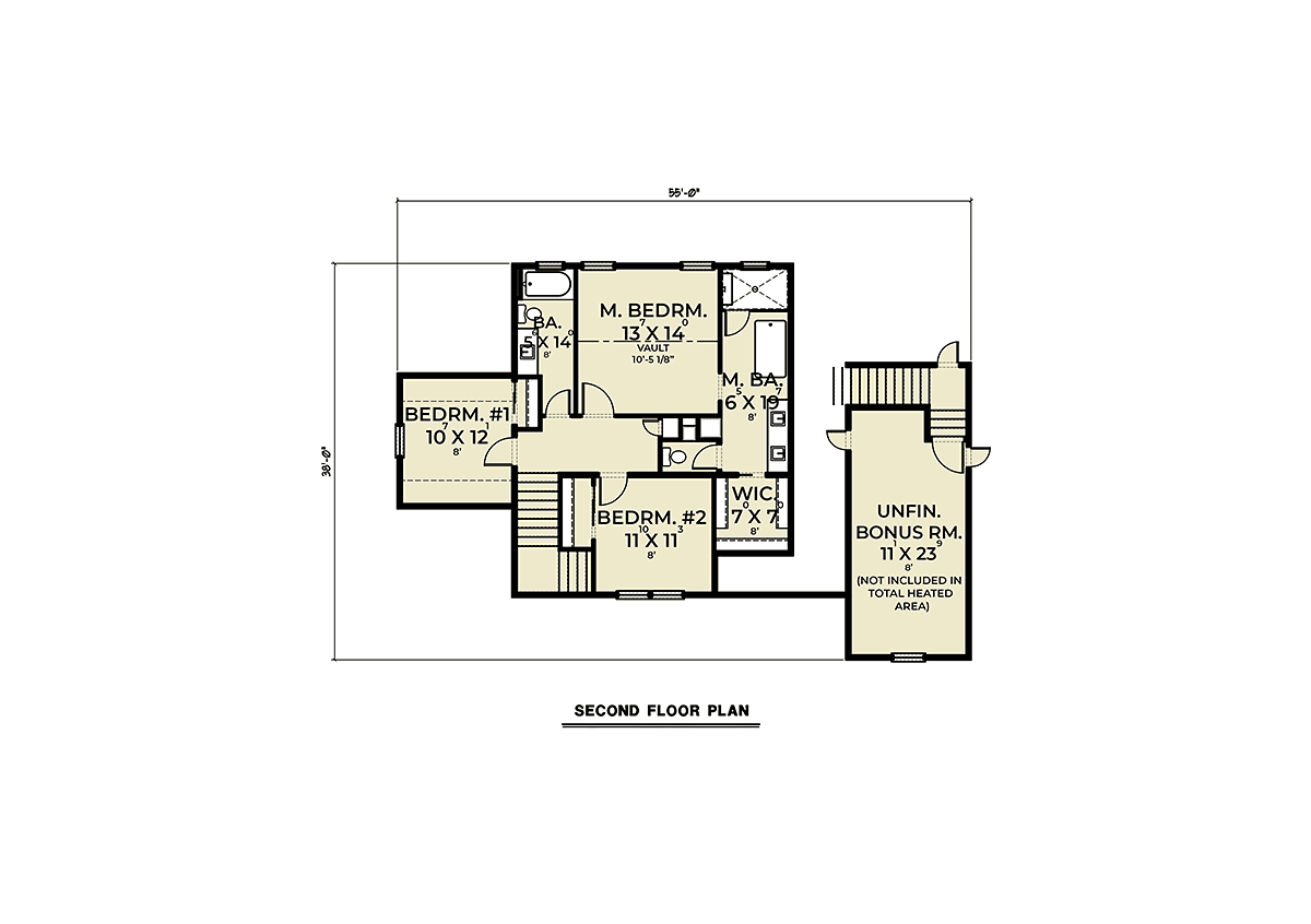 Contemporary Farmhouse Level Two of Plan 43663