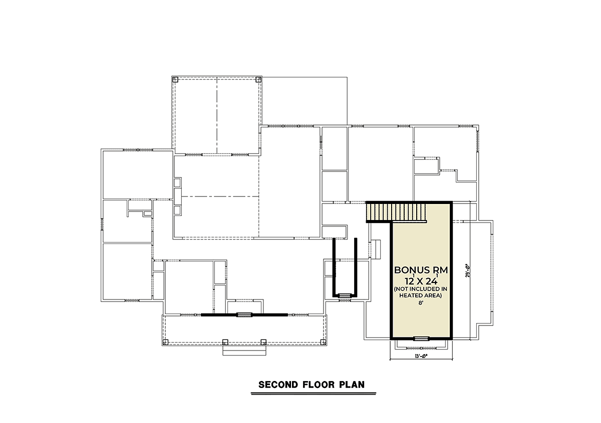 Farmhouse Level Two of Plan 43664