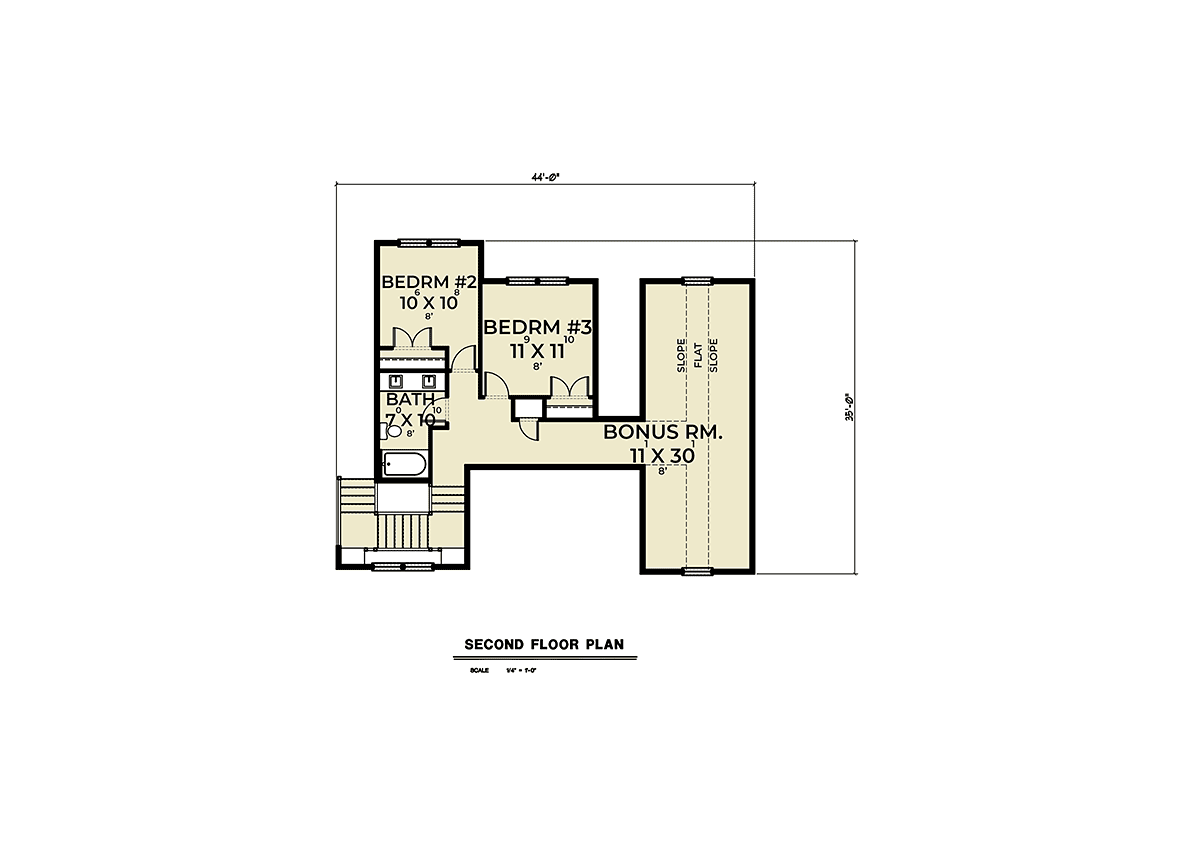 Contemporary Farmhouse Level Two of Plan 43667