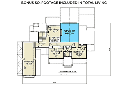 House Plan 43668 Second Level Plan