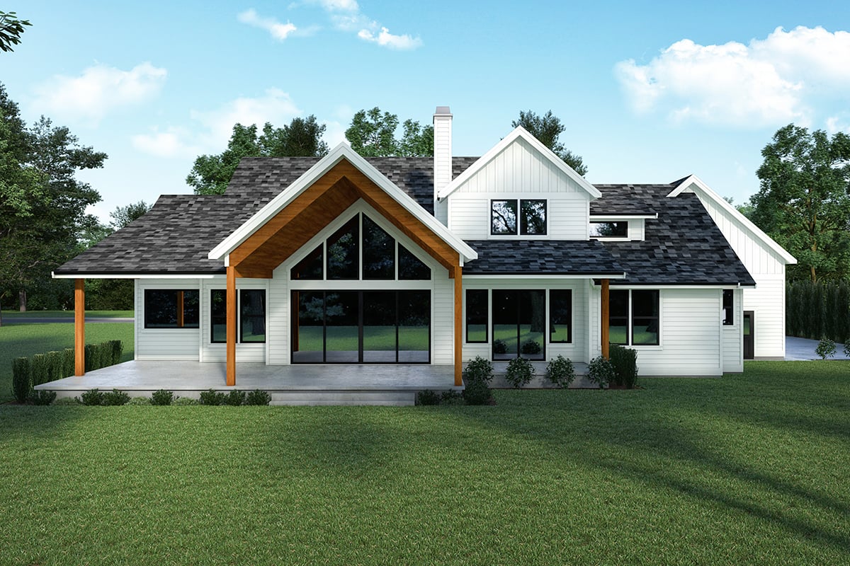 Farmhouse Rear Elevation of Plan 43668