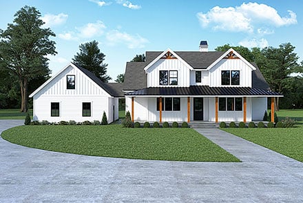 Farmhouse Elevation of Plan 43669