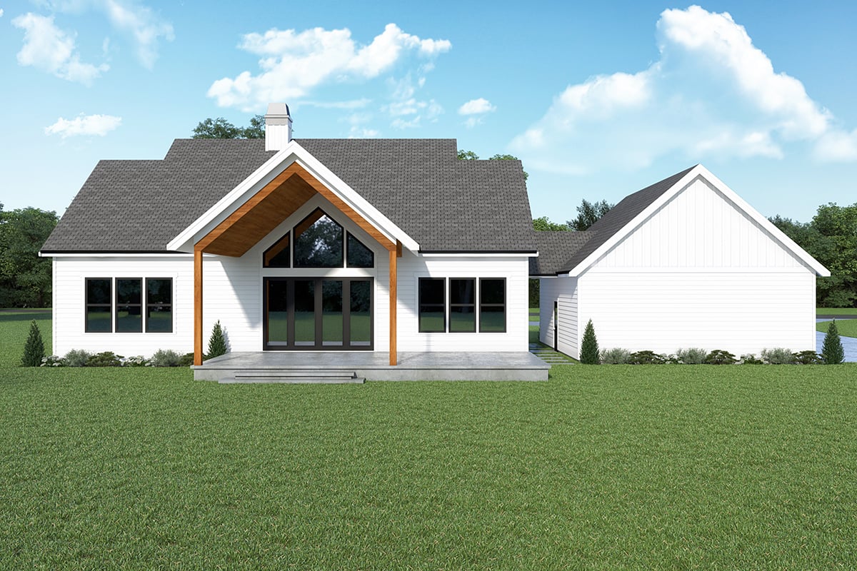 Farmhouse Rear Elevation of Plan 43669