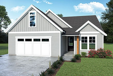 Contemporary Farmhouse Traditional Elevation of Plan 43671