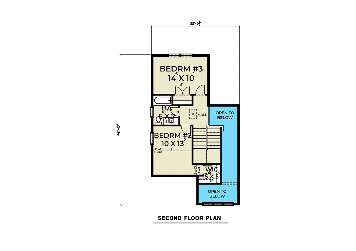 Contemporary Country Farmhouse Level Two of Plan 43674