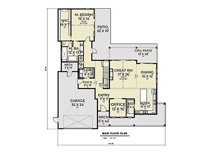 House Plan 43680 First Level Plan