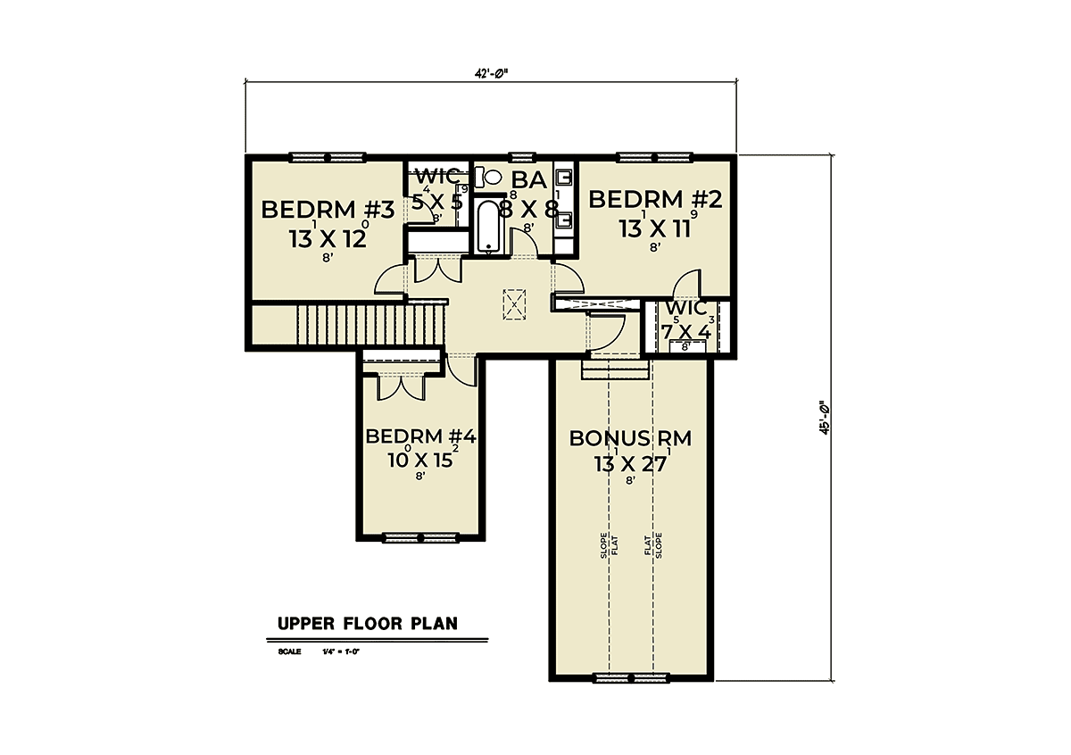 Craftsman Farmhouse Traditional Level Two of Plan 43681