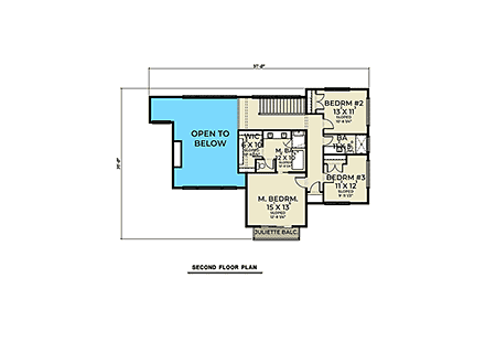 House Plan 43684 Second Level Plan