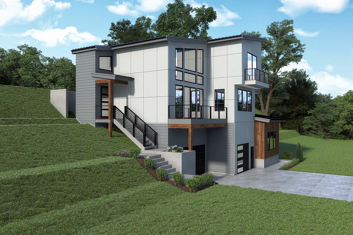 Contemporary Plan with 3114 Sq. Ft., 4 Bedrooms, 4 Bathrooms, 3 Car Garage Picture 3
