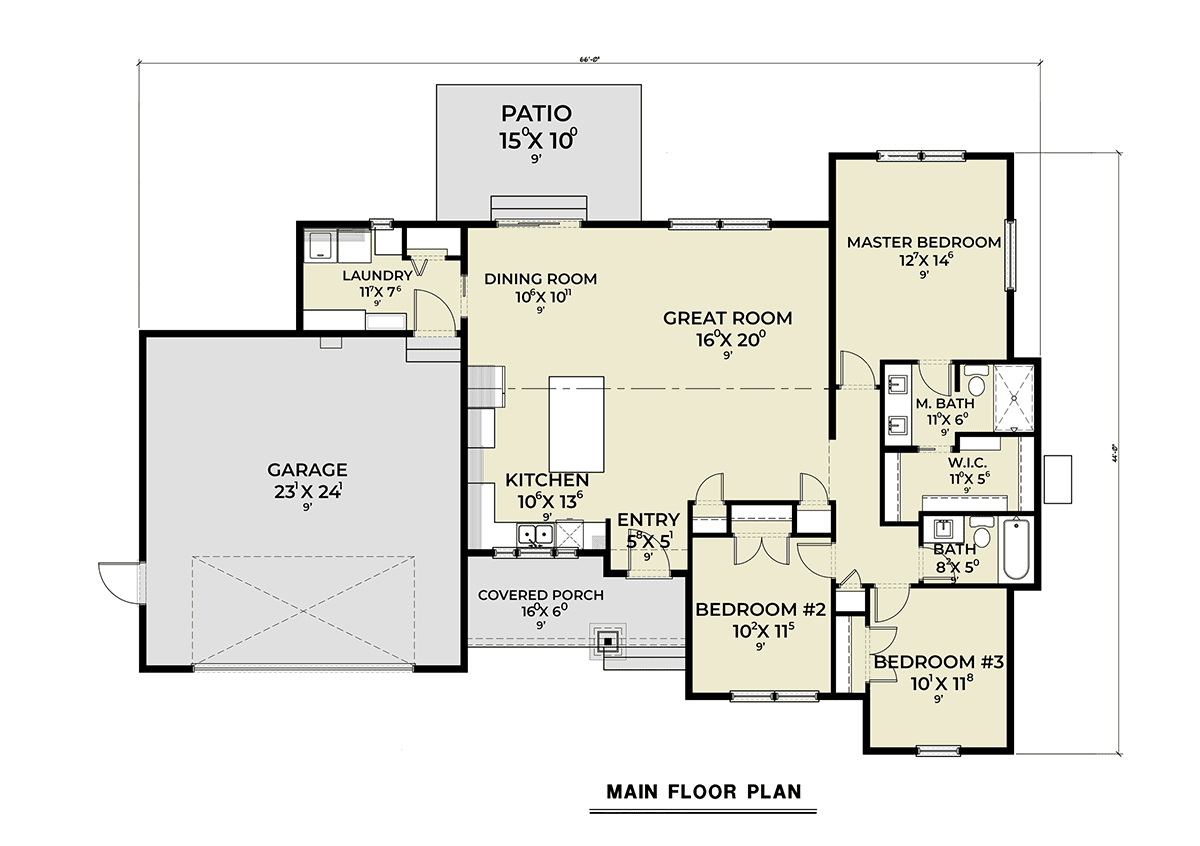 Craftsman Ranch Level One of Plan 43697