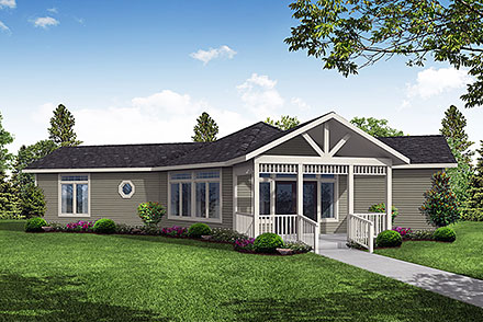 Cottage Country Craftsman Elevation of Plan 43701