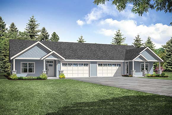 Multi-Family Plan 43702 Elevation