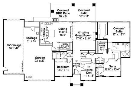 House Plan 43703 First Level Plan