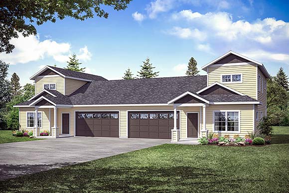 Multi-Family Plan 43706 Elevation