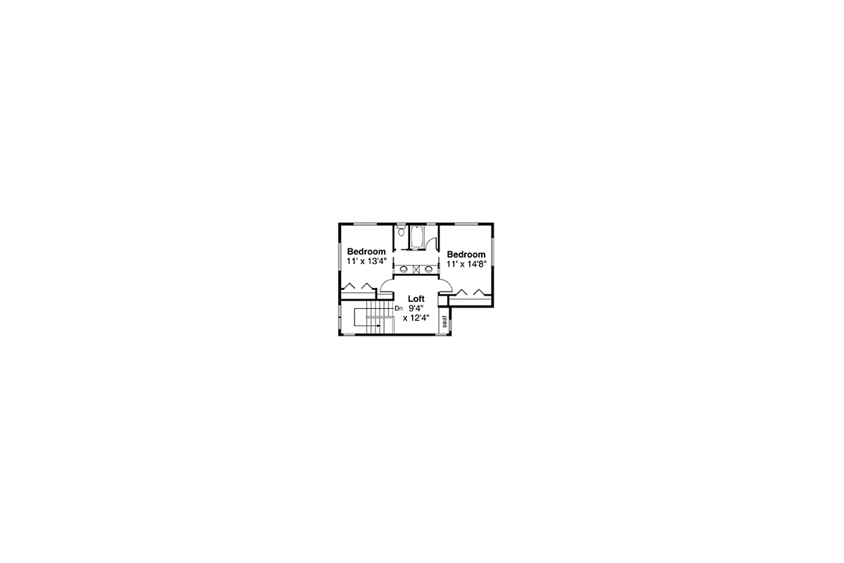 Contemporary Modern Prairie Style Level Two of Plan 43712