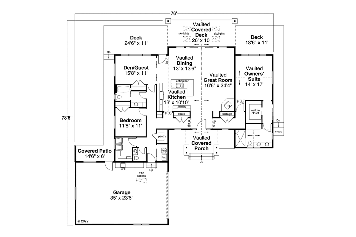 Craftsman Ranch Level One of Plan 43715