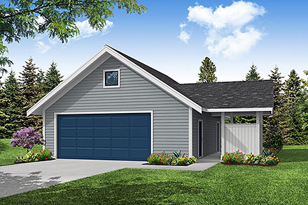 Garage Plan 43718 - 2 Car Garage Elevation