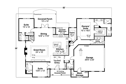 House Plan 43719 First Level Plan