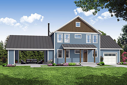 Country Ranch Traditional Elevation of Plan 43721