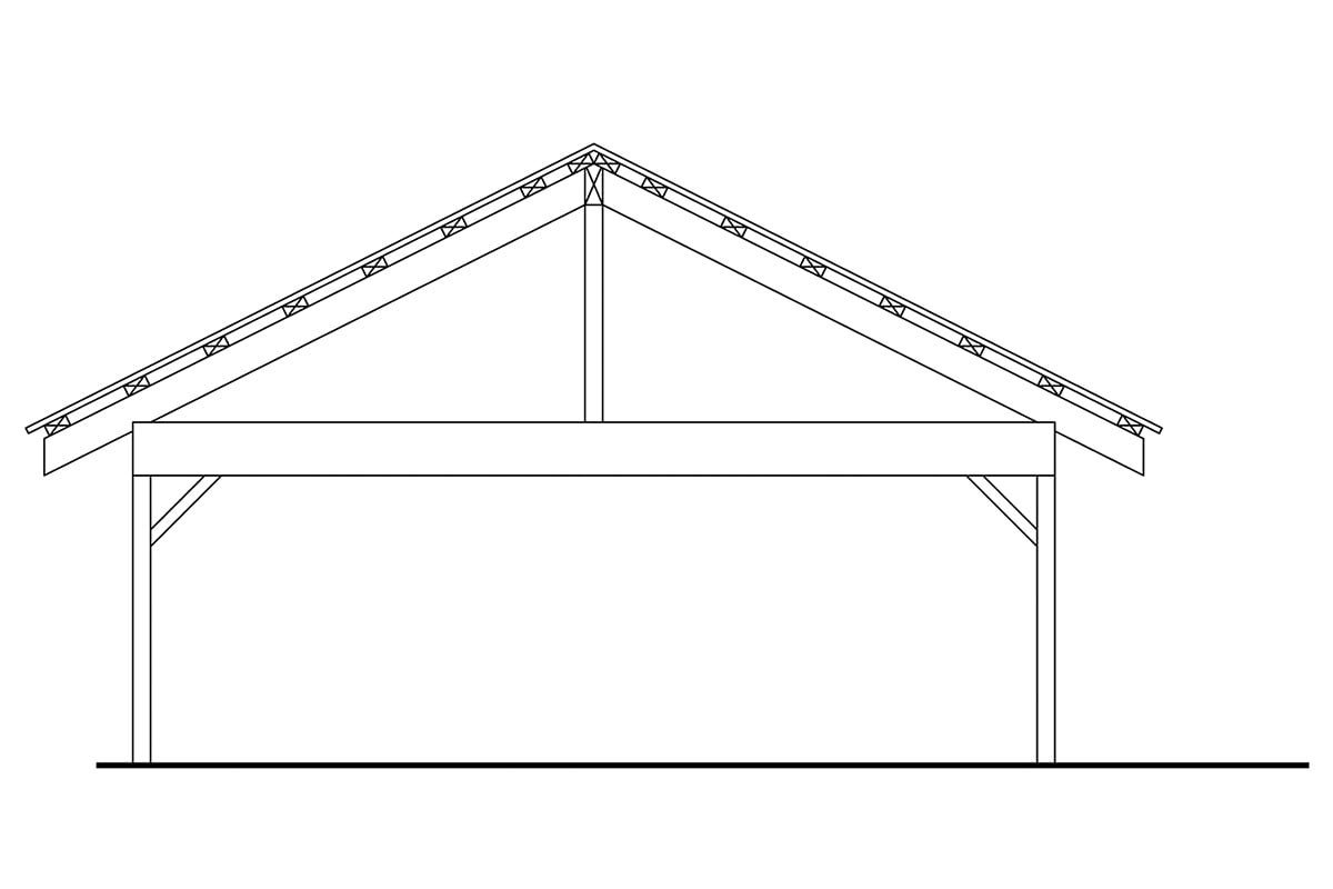 Traditional Rear Elevation of Plan 43724