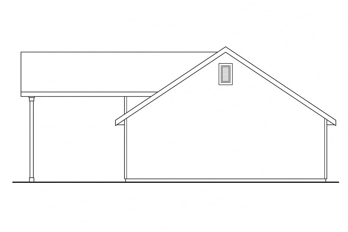 Traditional Rear Elevation of Plan 43730