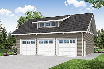 Garage Plan 43733 - 3 Car Garage Apartment Elevation