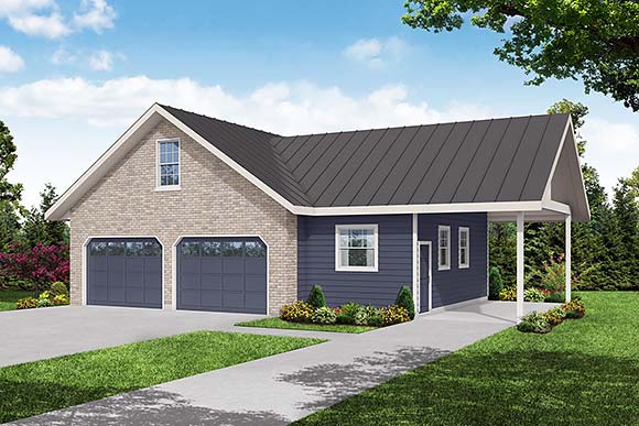 Garage Plan 43734 - 2 Car Garage Elevation