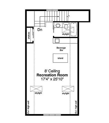 Garage Plan 43738 - 2 Car Garage Second Level Plan