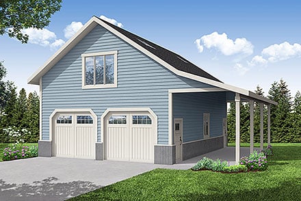 Garage Plan 43738 - 2 Car Garage Elevation